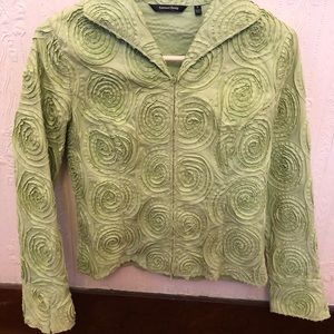 Samuel Dong Lime green jacket/shirt with appliqués